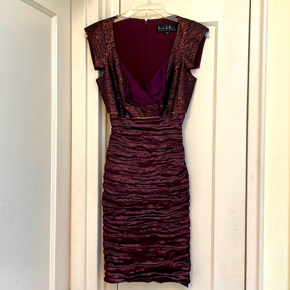 Nicole Miller Mixed Techno Metal Dress